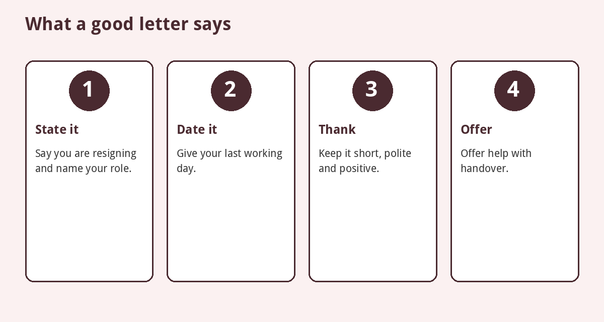 Four things a good resignation letter does