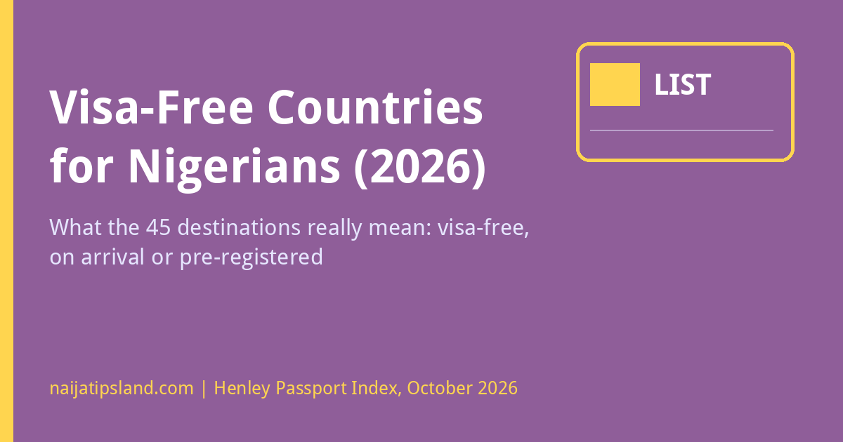 Visa-free countries for Nigerians in 2026