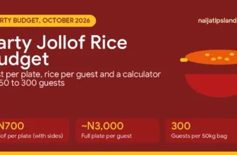 Party jollof rice budget Nigeria 2026 featured graphic