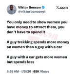 Social media reacts as man claims you only need to show money to attract women