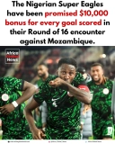 The Nigerian Super Eagles have been promised a $10,000 bonus